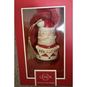 LENOX "Festive Friends, Santa Ho Ho Ho" Porcelain Christmas Ornament, 3.5”
